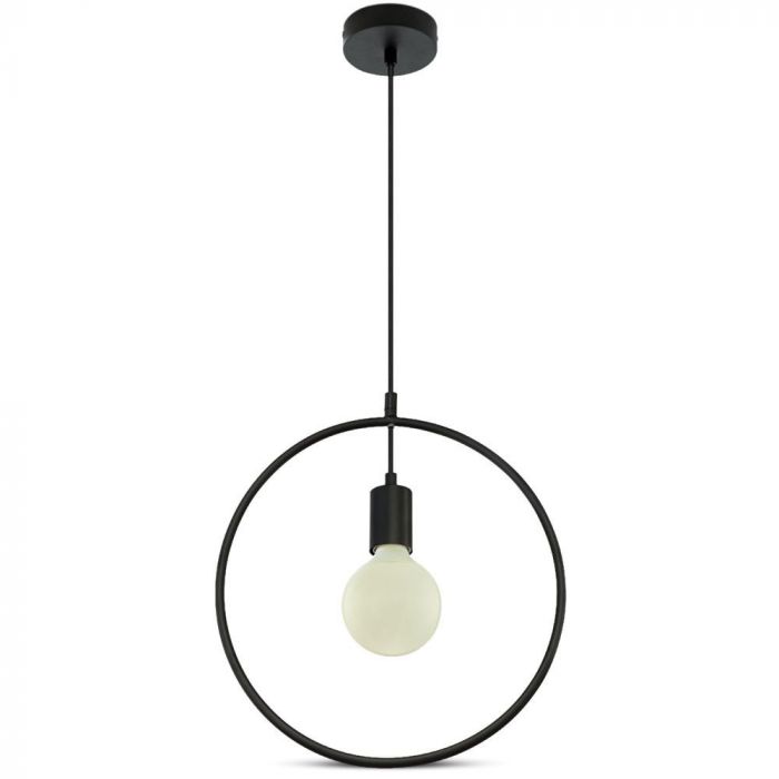 Geometric Pendant Light Matt Black Round
