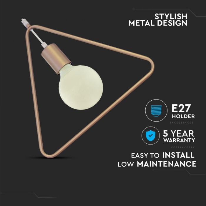 LED E27 PENDANT GEOMETRIC CHAMPANGE GOLD 32X32X135 TRIANGLE METAL