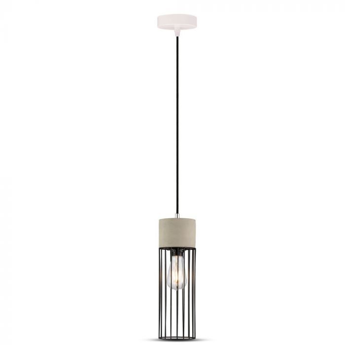 LED E27 PENDANT CONCRETE & MESH 12X38X130 IRON