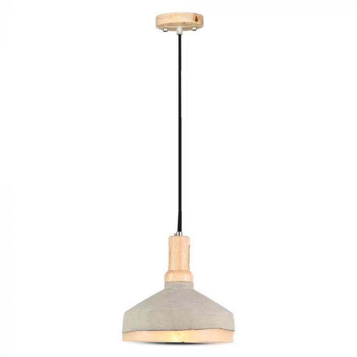 LED E27 PENDANT ACRYLIC 27X66X105 CONCRETE WITH WOOD