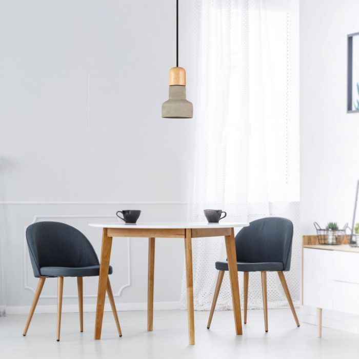 LED E27 PENDANT CONCRETE COLOUR 12X21X108 CONCRETE WITH WOOD