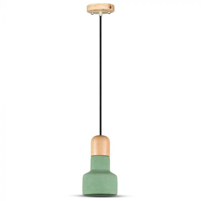 LED E27 PENDANT GREEN COLOUR 12X21X108 CONCRETE WITH WOOD