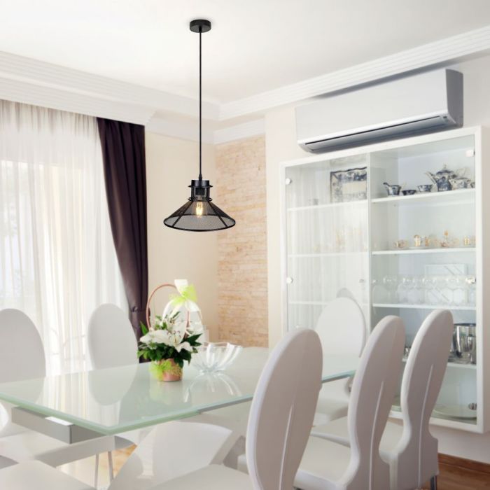 LED E27 PENDANT V SHAPE BLACK 29X100X134 METAL