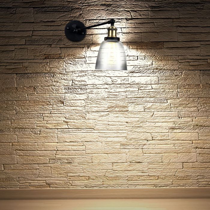 LED E27 PENDANT WALL LAMP TRANSPARENT CONE 14X16 GLASS