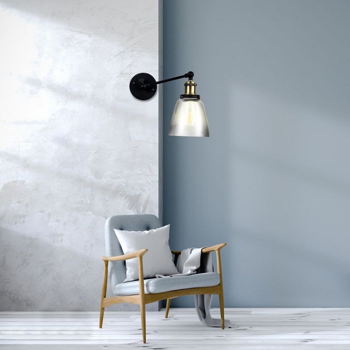 LED E27 PENDANT WALL LAMP TRANSPARENT CONE 14X16 GLASS