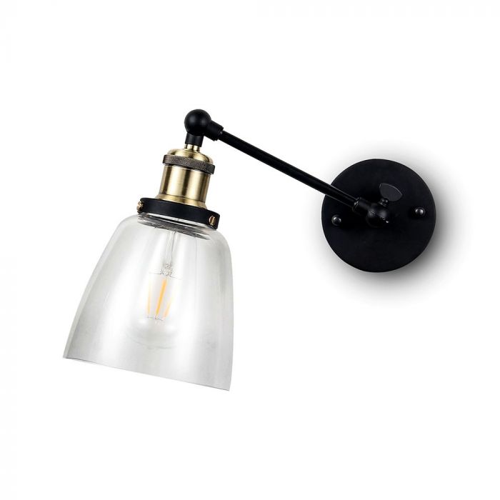 LED E27 PENDANT WALL LAMP TRANSPARENT CONE 14X16 GLASS
