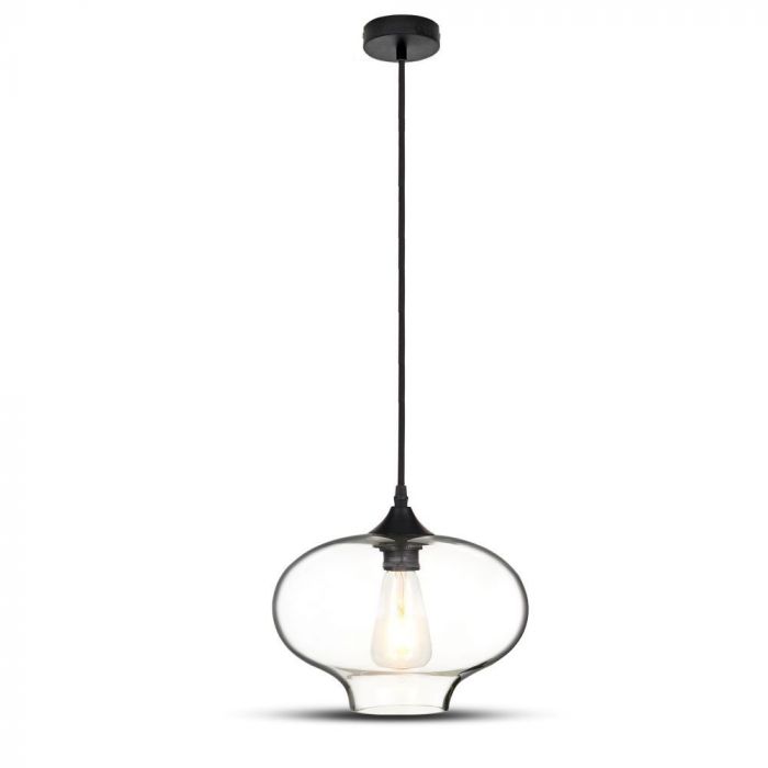 LED E27 PENDANT TRANSPARENT ARTISTIC 265X190X1000 GLASS+METAL