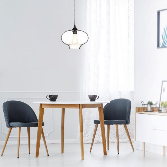 LED E27 PENDANT TRANSPARENT ARTISTIC 265X190X1000 GLASS+METAL