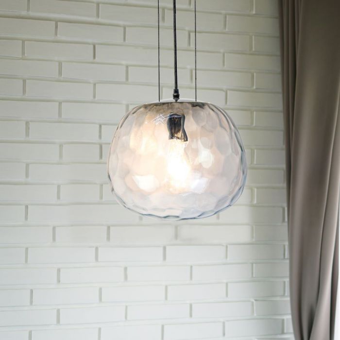 Pendant Light Designer Glass Shape 3 Wire Suspension 300mm
