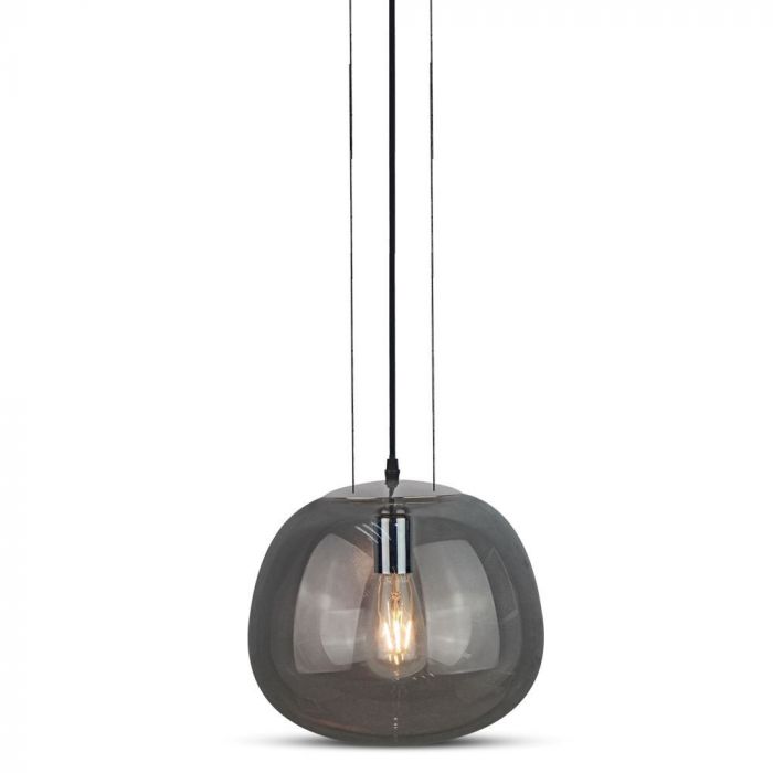 LED E27 PENDANT DESIGNER 3-WIRE SUSPENSION GUN GREY 30X27X100 GLASS