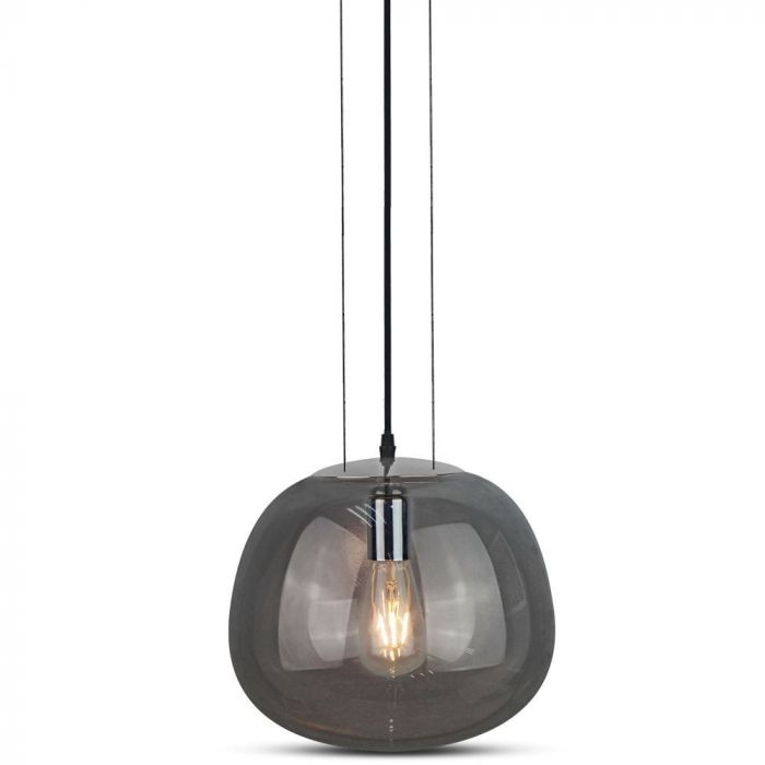 LED E27 PENDANT DESIGNER 3-WIRE SUSPENSION GUN GREY 38X33X100 GLASS