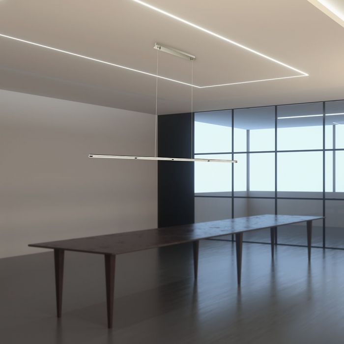 LED PENDANT DESIGNER SLEEK CHROME 36W DL 2700lm 182X5.5X80 STAINLESS STEEL + METAL
