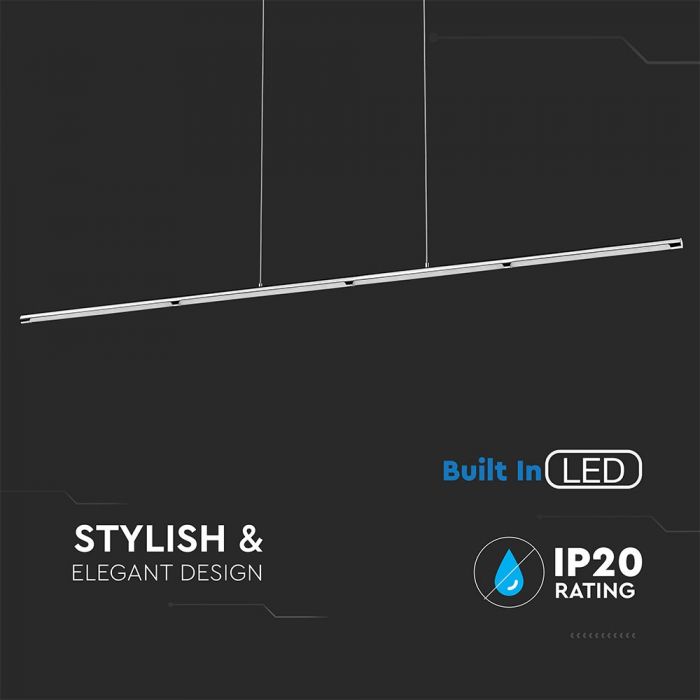 LED PENDANT DESIGNER SLEEK CHROME 36W DL 2700lm 182X5.5X80 STAINLESS STEEL + METAL
