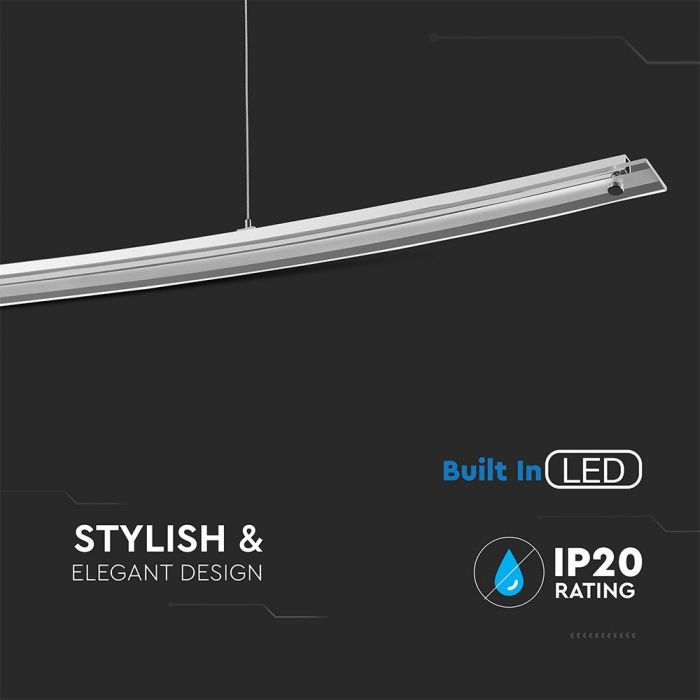 LED PENDANT DESIGNER BEND CHROME 18W DL 1350lm 98.5X5.5X80 STAINLESS STEEL + METAL