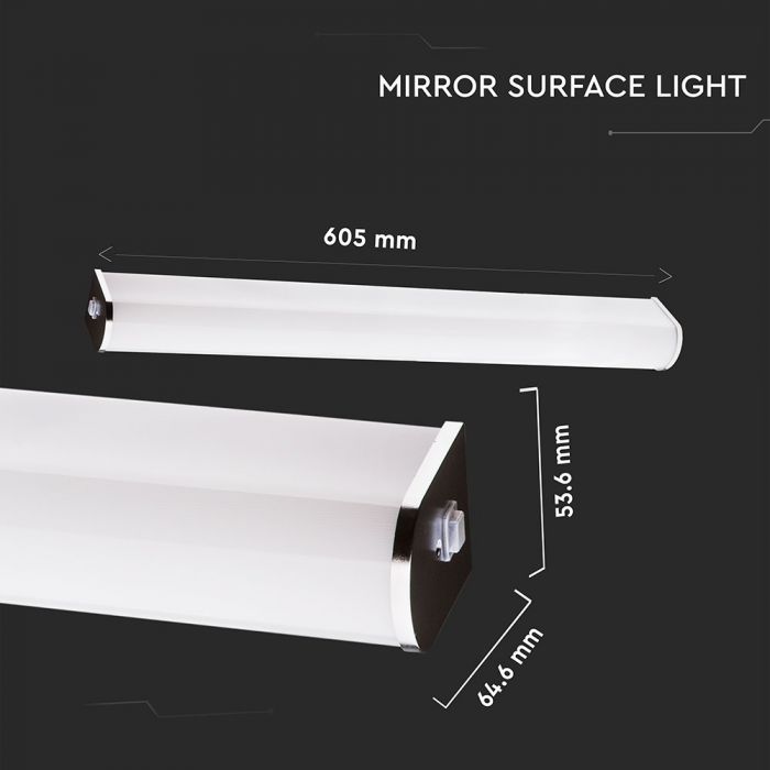 LED PENDANT WALL MIRROR CHROME 10W CW 950lm 150° 605X54X65 IP44