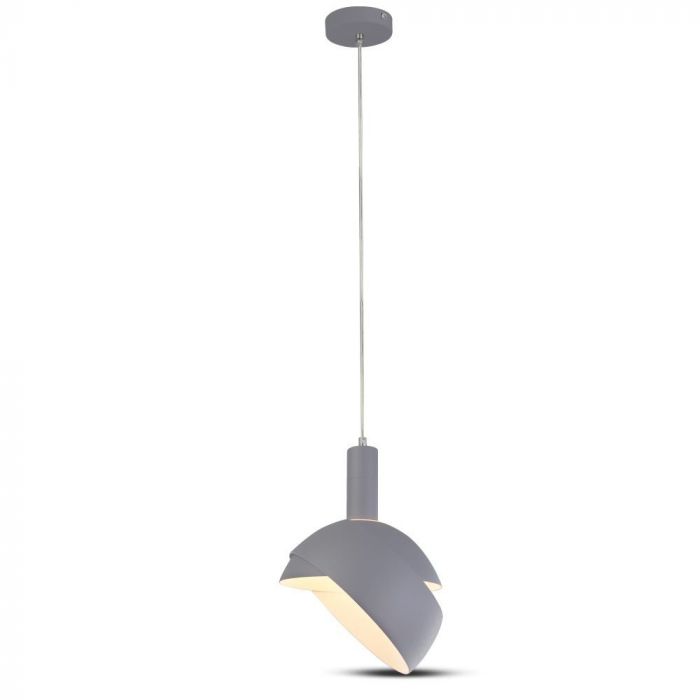 LED E14 PENDANT WITH SLIDE ALUMINUM LAMPSHADE 18X10X120 GREY