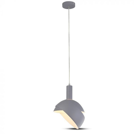 Plastic Pendant Lamp Holder E14 Slide Aluminium Shade Grey