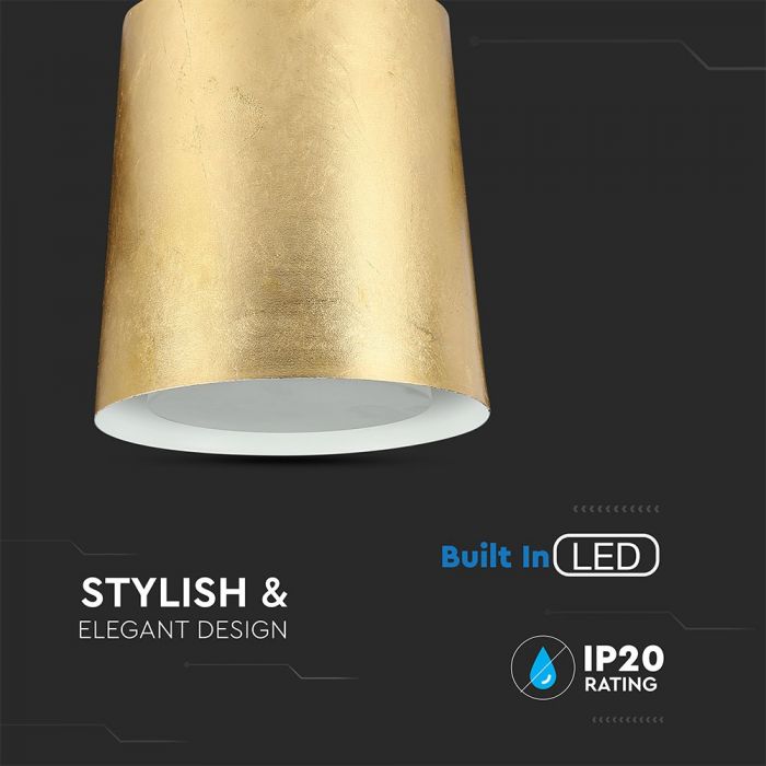LED E27 PENDANT GOLD 7W 400lm WW 120° 12X19X122 IRON+ACRYLIC