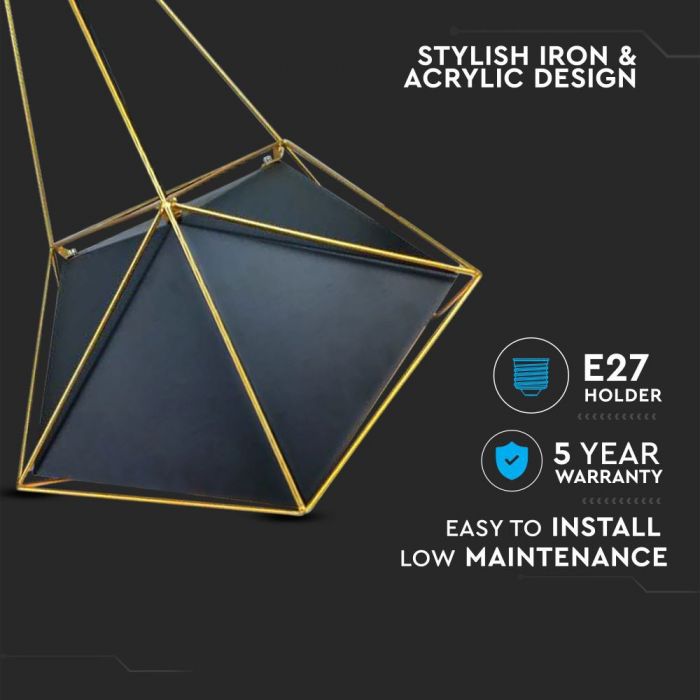 Pendant Light Basics Net Prism Black Lampshade