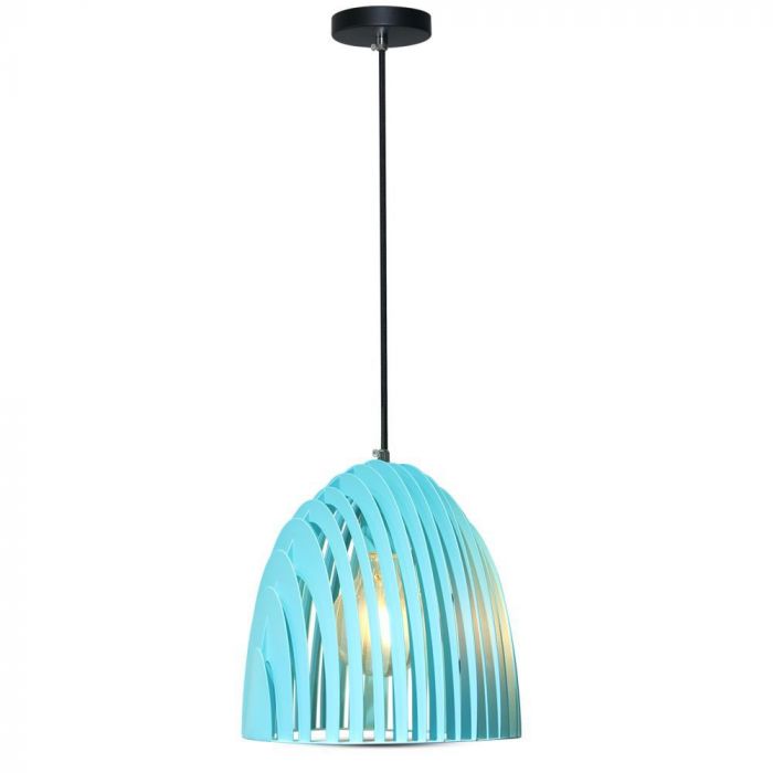LED E27 PENDANT CONE PRISM BLUE 25X27 METAL