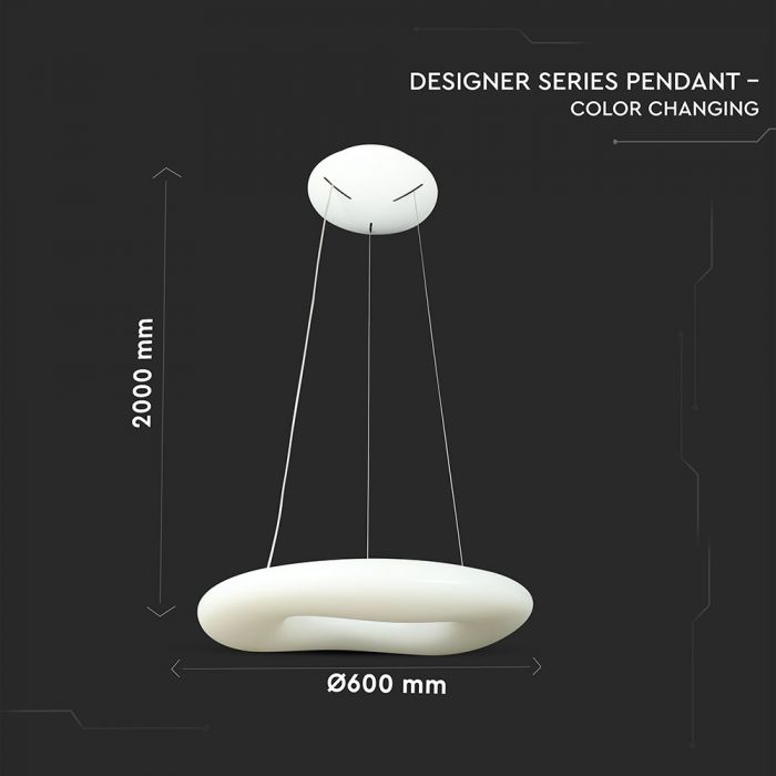 38W Chandelier Round Color Changing D:600 Dimmable White