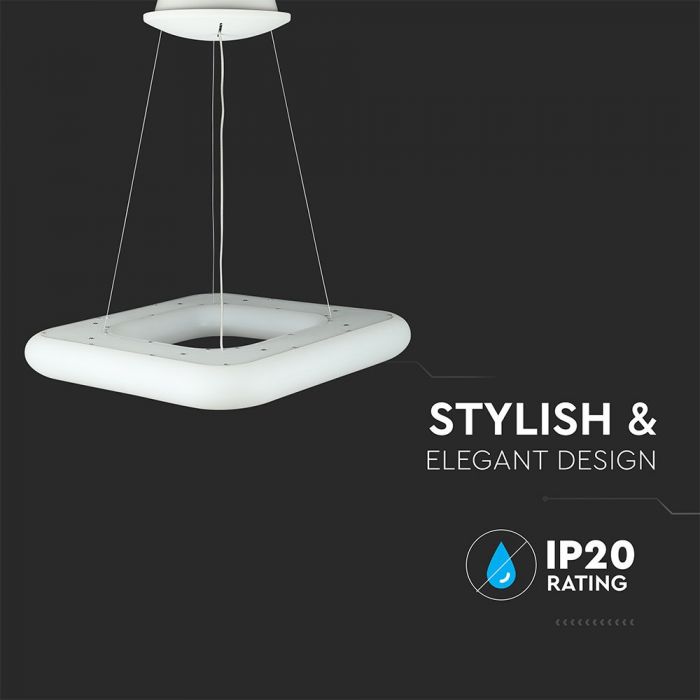 80W Chandelier Square Color Changing 750 x 750 Dimmable White