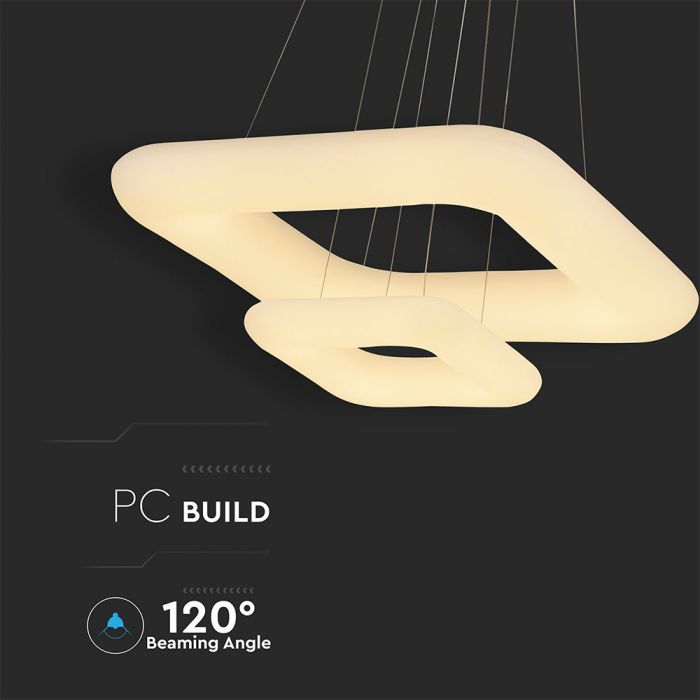 LED PENDANT DESIGNER SQUARE HANGING 68W COLOR CHANGE 6000lm 120° 600X300 PC WHITE DIMMABLE