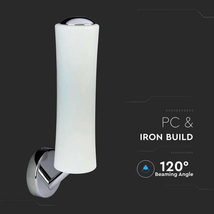 LED DESIGNER WALL LAMP 18W WW 1200lm 120° 125X420 PC+IRON WHITE TRIAC DIMMABLE A++