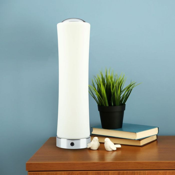 LED DESIGNER TABLE LAMP 18W WW 1200lm 120° 125X420 PC+IRON WHITE TOUCH DIMMABLE A++