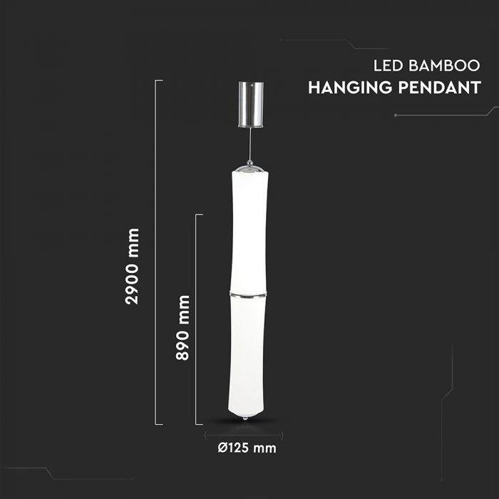 LED PENDANT DOUBLE LONG DESIGNER HANGING 32W WW 2100lm 120° 125X840 PC WHITE TRIAC DIMMABLE A++