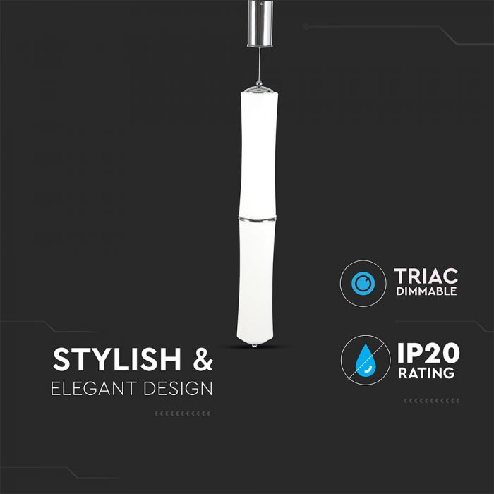 LED PENDANT DOUBLE LONG DESIGNER HANGING 32W WW 2100lm 120° 125X840 PC WHITE TRIAC DIMMABLE A++