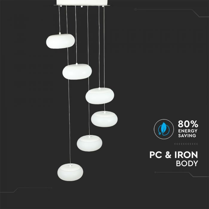 LED DESIGNER HANGING PENDANT 72W 6500lm WW 120° 39X200 TRIAC DIMMABLE