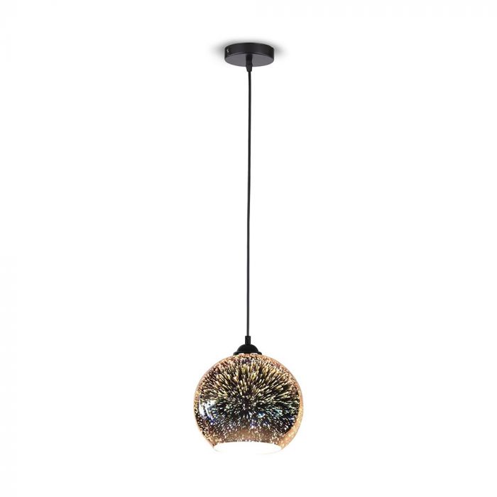 LED E27 PENDANT WITH 3D GLASS LAMPSHADE 150X150X1200