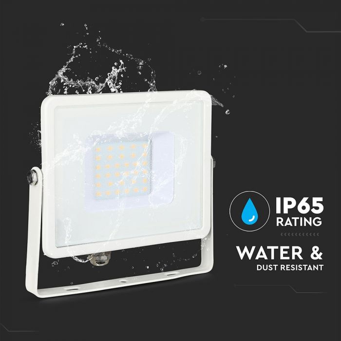 30W LED Floodlight SMD SAMSUNG Chip Slim White Body White