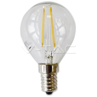 LED E14 FILAMENT LAMP 2W WW 180lm 300° 45X77 GLOBE