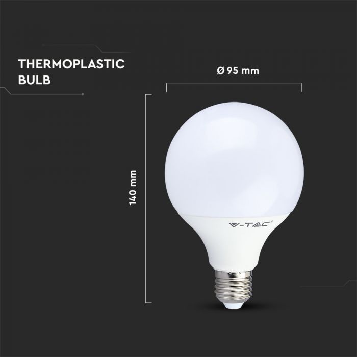 LED E27 LAMP G95 10W WW 810lm 200° 95X140