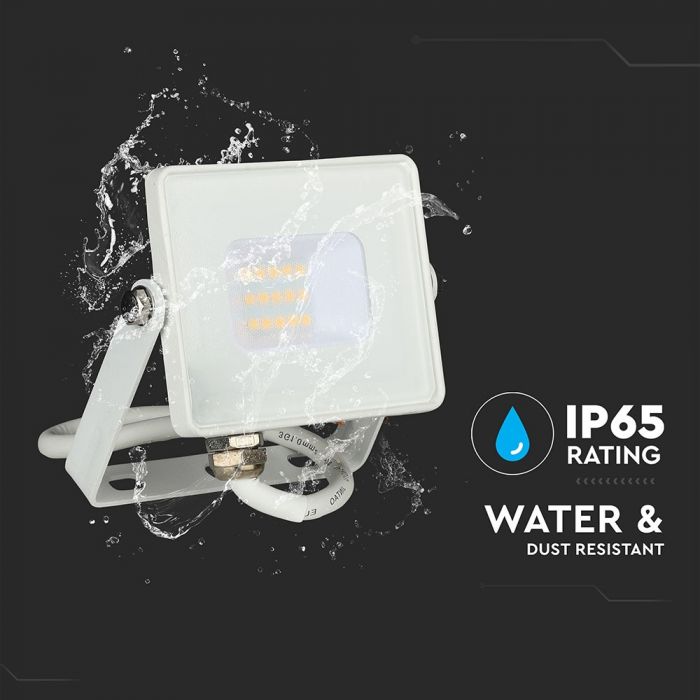 LED FLOOD SLIM 10W CW 110° 800lm IP65 WHITE SAMSUNG CHIP