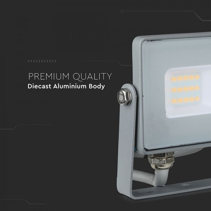 10W LED Floodlight SMD SAMSUNG Chip Slim Grey Body 6400K