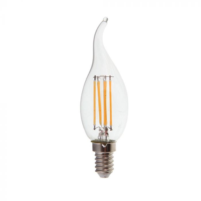LED E14 FILAMENT LAMP 4W WW 320lm 300° 35X121 CANDLE FLAME DIMMABLE