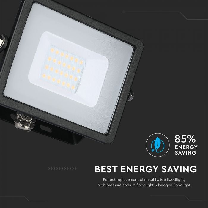 LED FLOOD SLIM 20W WW 100° 1600lm IP65 BLACK SAMSUNG CHIP