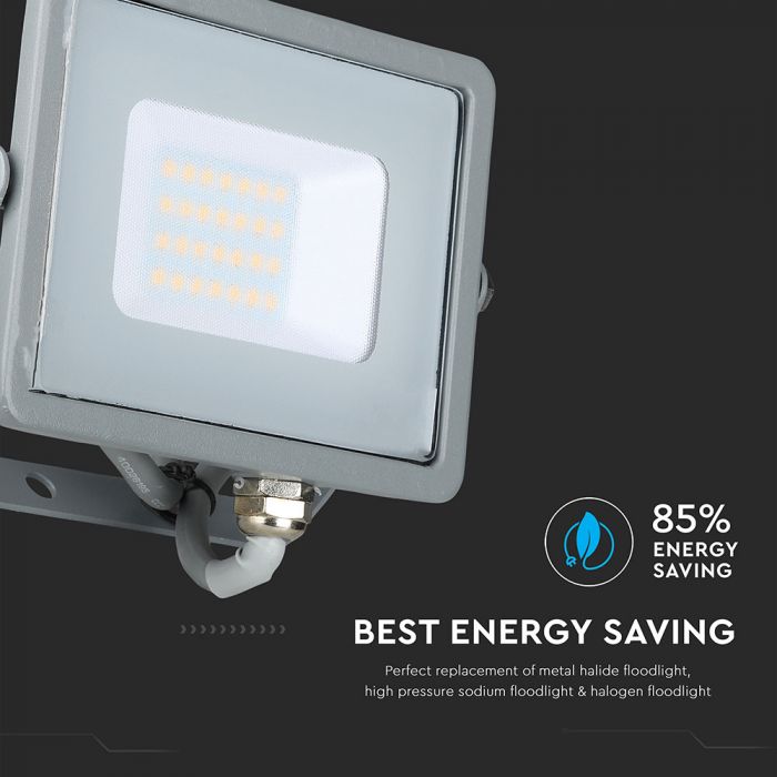 LED FLOOD SLIM 20W DL 100° 1600lm IP65 GREY SAMSUNG CHIP