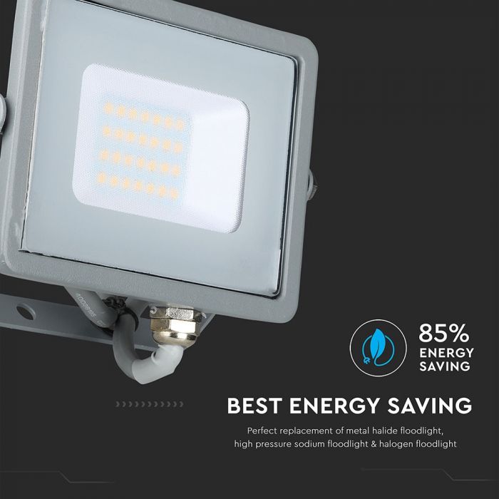 20W LED Floodlight SMD SAMSUNG Chip Slim Grey Body 3000K