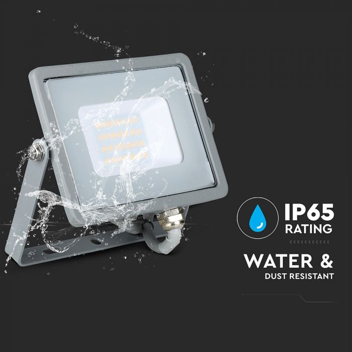 20W LED Floodlight SMD SAMSUNG Chip Slim Grey Body 3000K