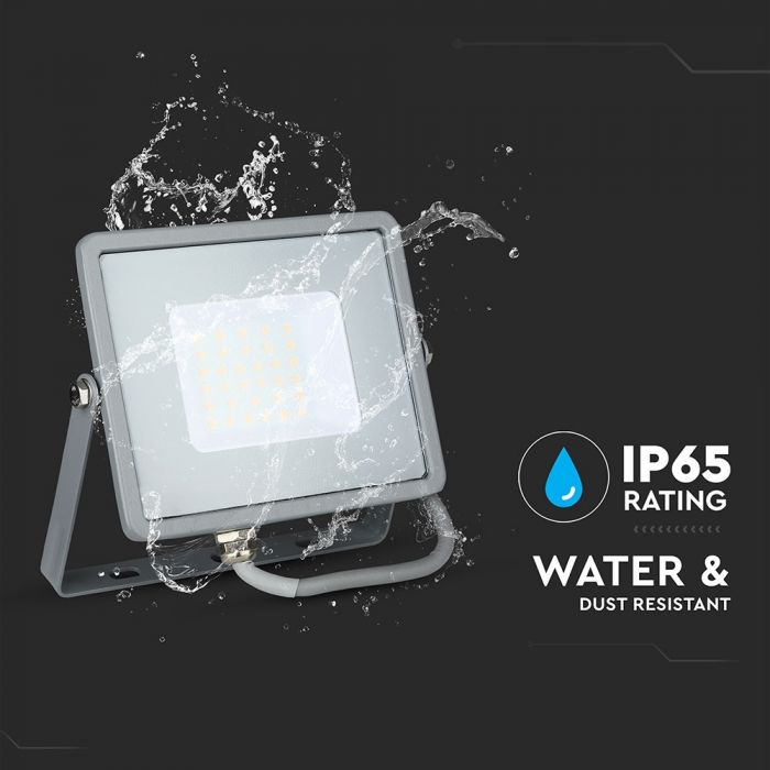 30W LED Floodlight SMD SAMSUNG Chip Slim Grey Body 4000K