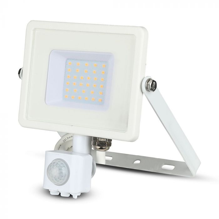 LED FLOOD SENSOR 30W CW 120° 2550lm IP65 WHITE SAMSUNG CHIP