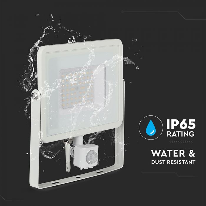 LED FLOOD SENSOR 50W DL 120° 4250lm IP65 WHITE SAMSUNG CHIP