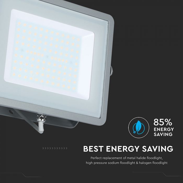 100W LED Floodlight SMD SAMSUNG Chip Slim Grey Body 6400K