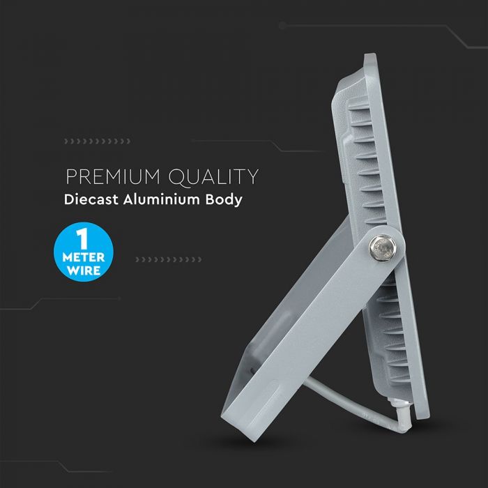 LED FLOOD SLIM 100W WW 100° 8000lm IP65 GREY SAMSUNG CHIP
