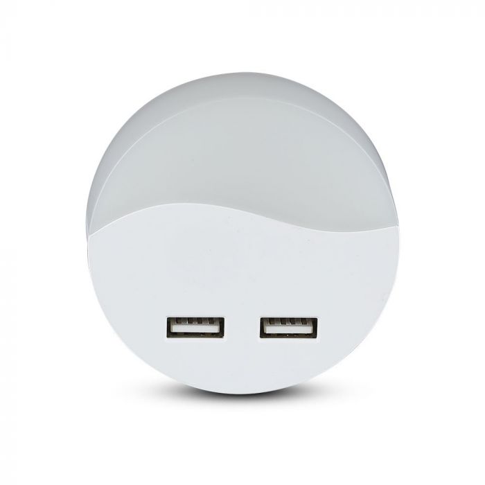 LED NIGHT LIGHT WITH USB 0.5W DL 10lm 67X58 ROUND WHITE SAMSUNG CHIP
