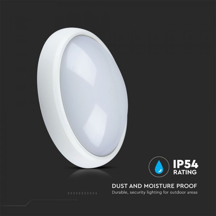 LED DOME LIGHT OVAL 12W 120° 840lm DL 245X165X96 WHITE IP65